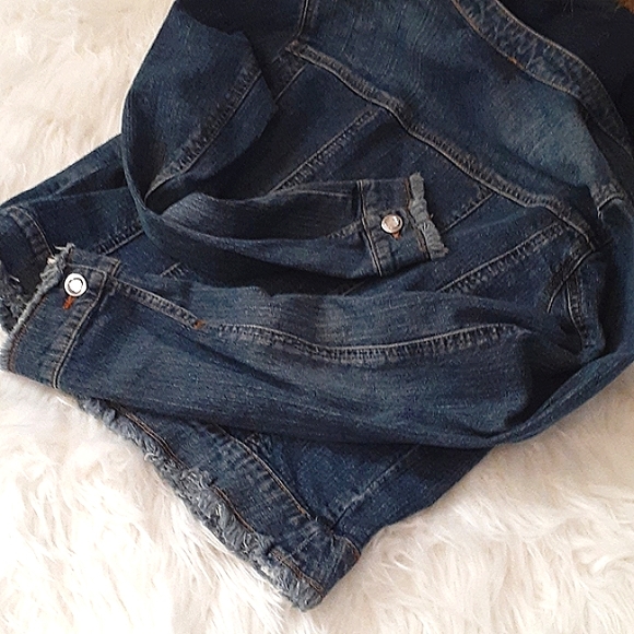 Jean jacket w/removable Fur collar Medium Blue - Picture 6 of 6